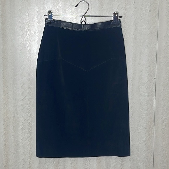 GERALD BABIN Vintage Paris Leather Skirt Made In France Size S - Picture 3 of 4
